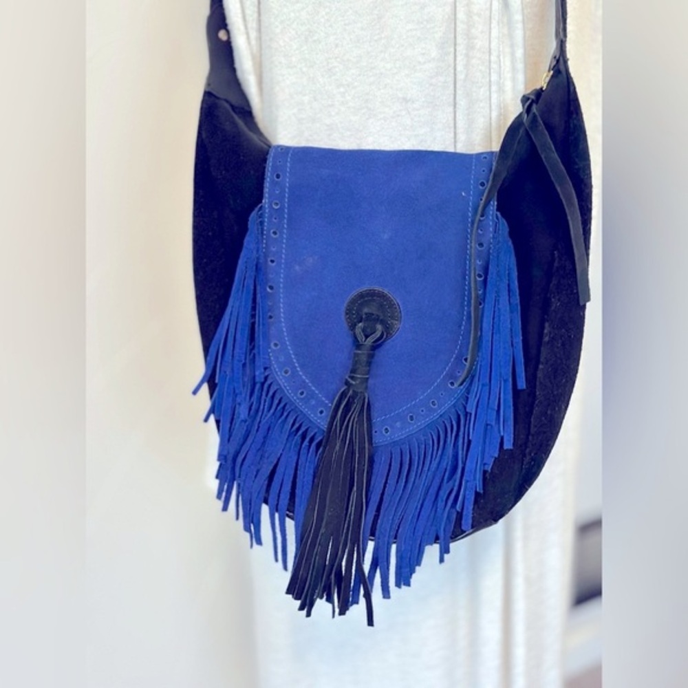 Danielle Nicole Genuine Suede Fringe Crossbody - image 1